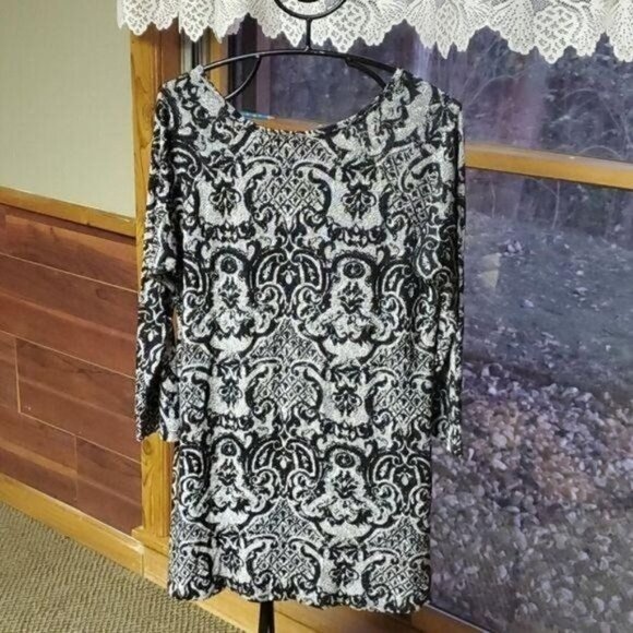 Steve Barraza Tianello Round‎ Neck Long Sleeve Geometric Sz. L Tunic Top - Picture 3 of 7